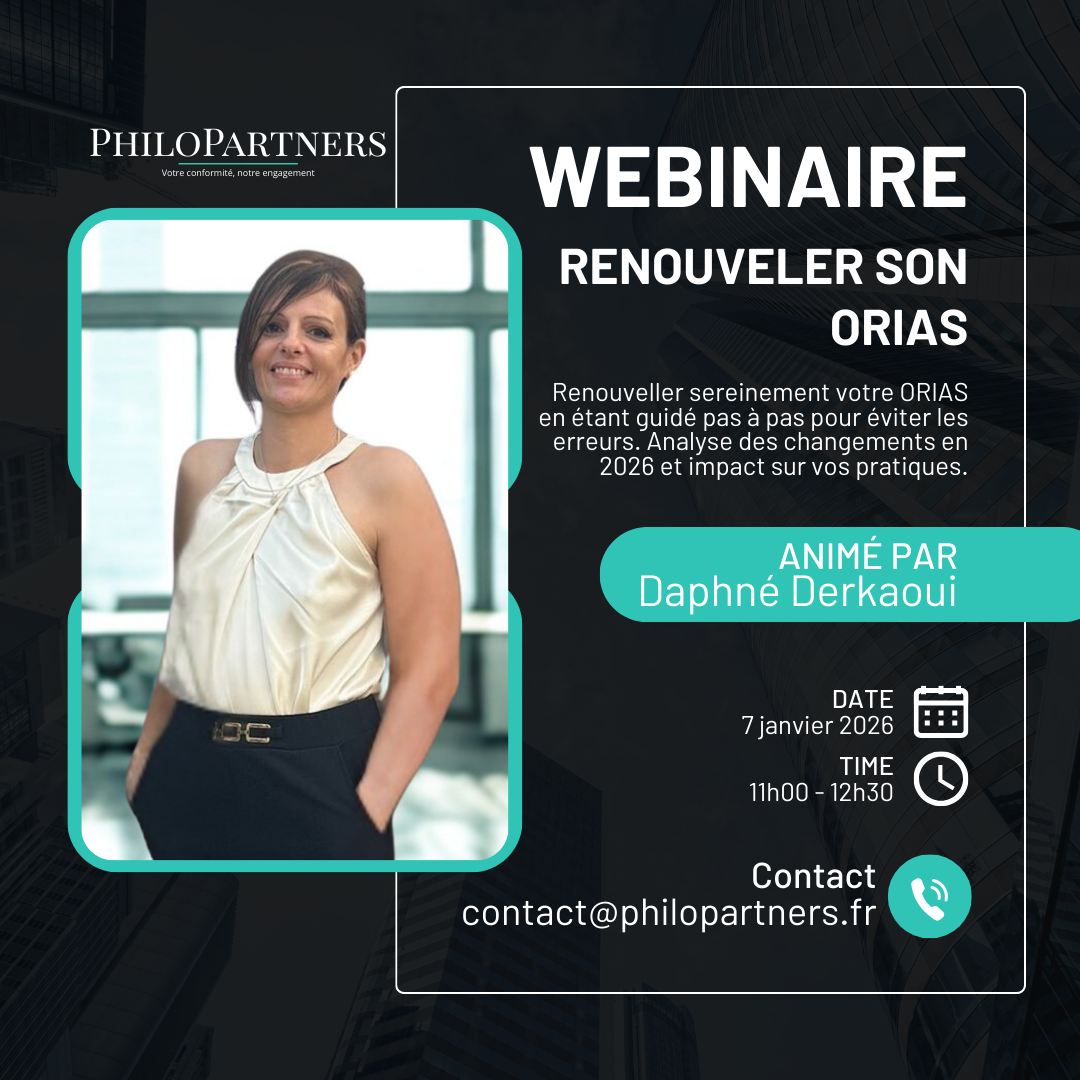Affiche du webinaire Renouvellement ORIAS pour assureurs et intermédiaires